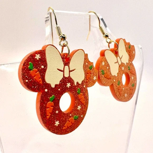 Mickey Carrot Cake Earrings - Mickey Mouse - Fall Earrings - Halloween Earrings - Picture 2 of 9